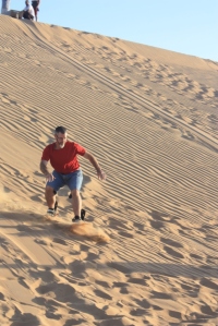 Sand-boarding in the Arabian Desert