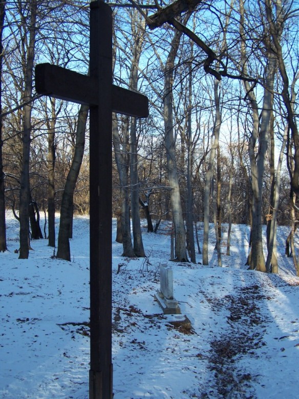 A cross in the woods