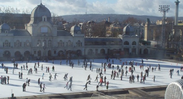 City Ice Rink next to the Vajdahunyad Castle