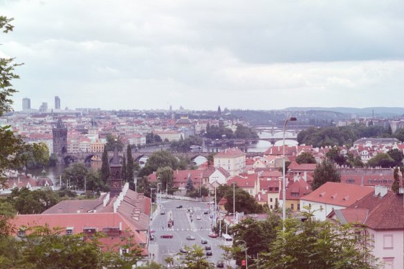 From the castle district toward Charles bridge