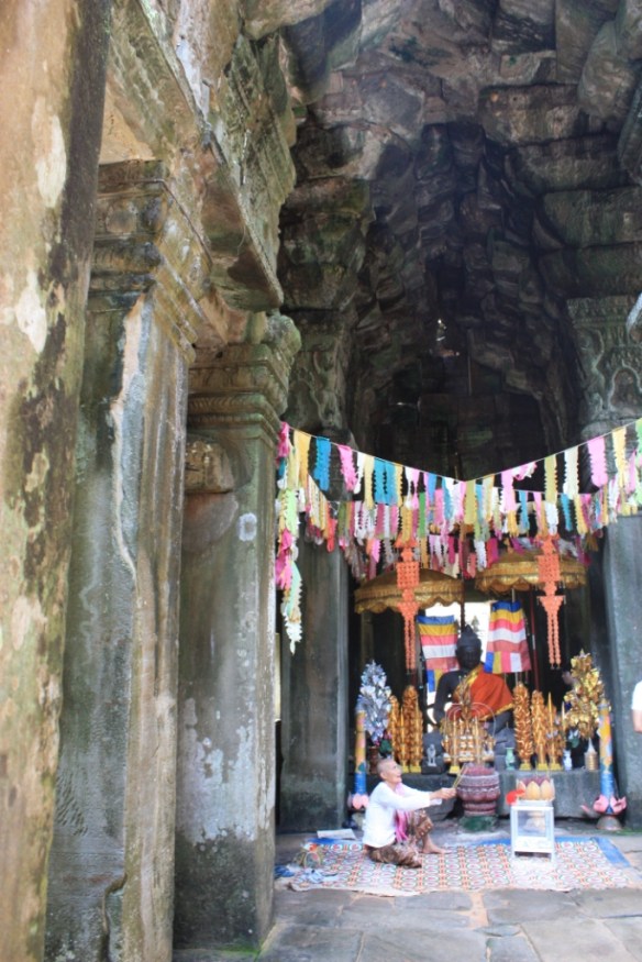 Prayer flags in the ruins