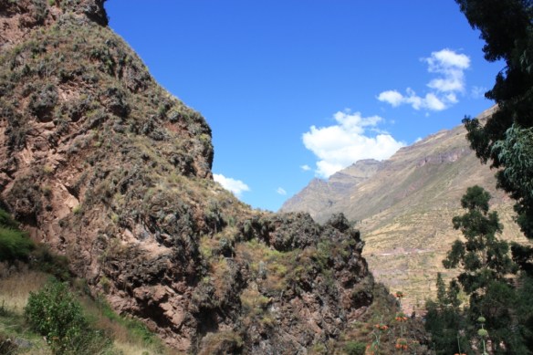 The Urubamba River Valley lies unseen between these ridges