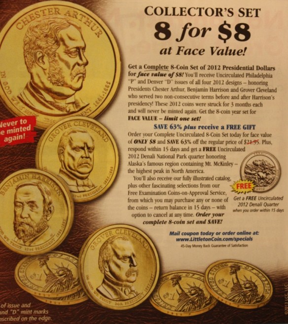 Notice Grover Cleveland's two different styles of facial hair (for authenticity, as he served two non-consecutive terms.)