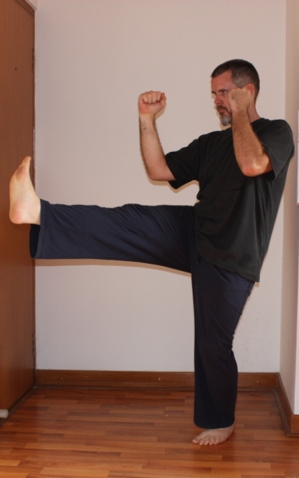 Front kick, slow-motion style.