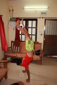 Obviously, this isn't the aforementioned 4 year old boy, but rather one of the young men who could do a handstand while playing soccer.