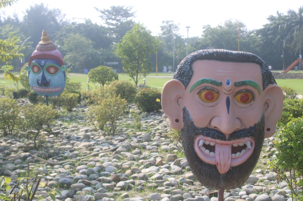 Mahākāla mask in the Mask Garden of the Eco Park in Kolkata.