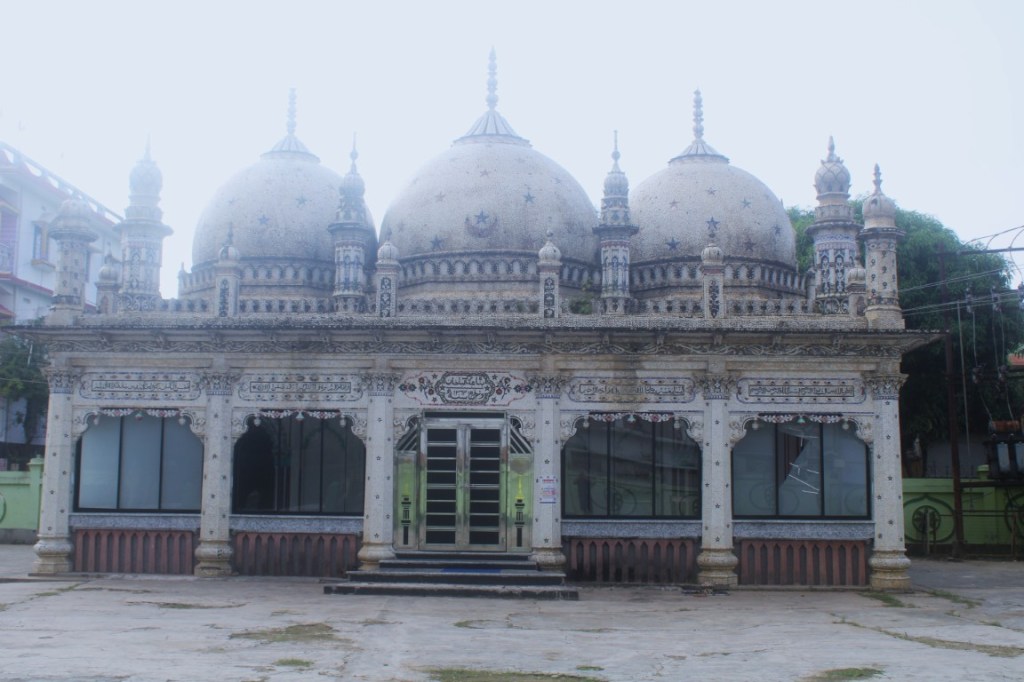 Front view of Gedu Mia Mosque (Masjid) in Agartala, Tripura, India.