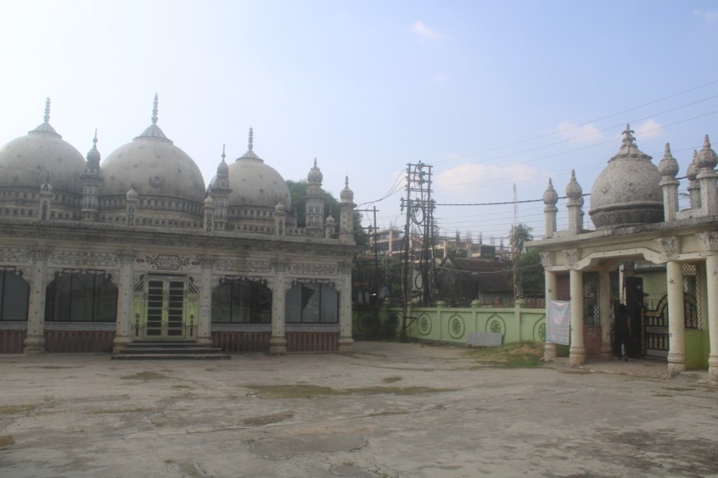 Gate and front of Gedu Mia Mosque (Masjid) in Agartala, Tripura, India.