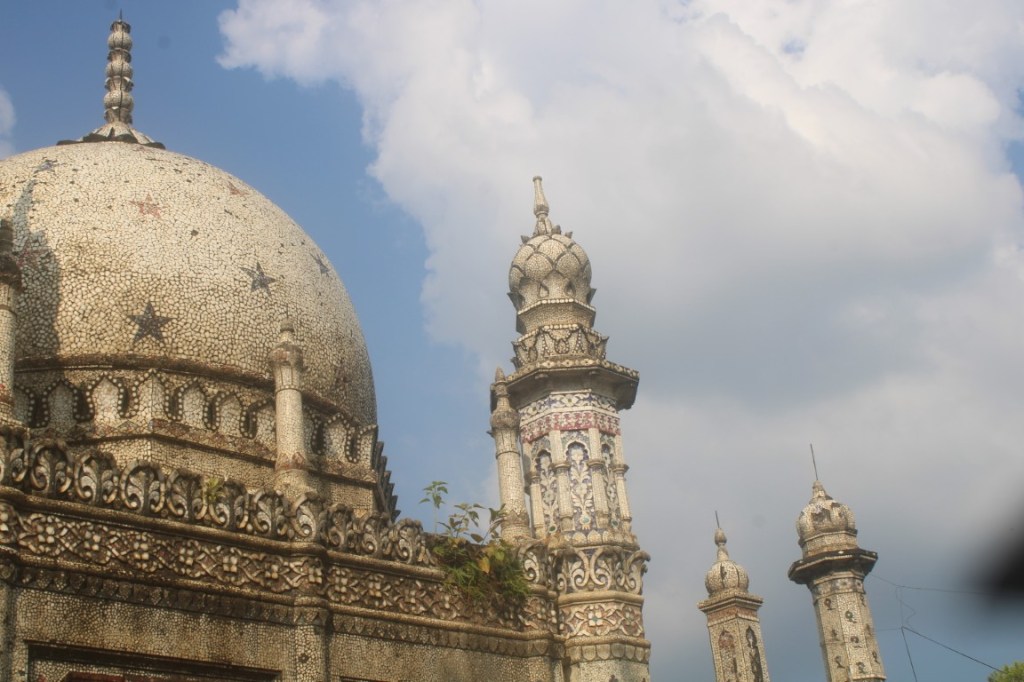 Side view closeup of Gedu Mia Mosque in Agartala, Tripura, India.