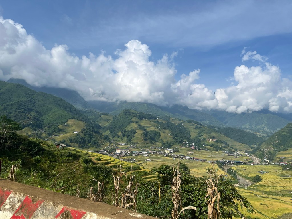 Muong Valley, near Sa Pa, in Northern Vietnam. clouds.