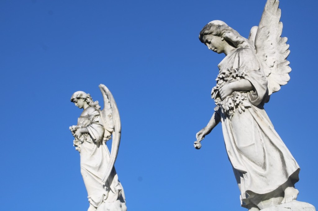 Two angels in St. Louis No. 3 Cemetery in New Orleans.