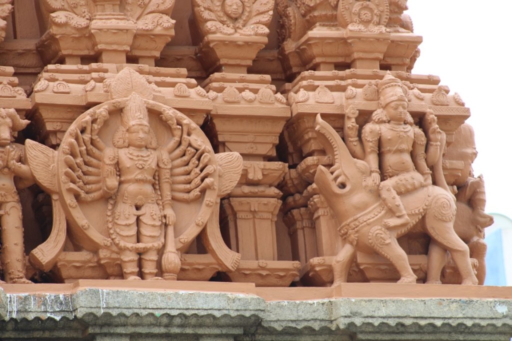 Gate carvings: SrI Someshwara Swamy Mandir, Halasuru, Karnataka, India.