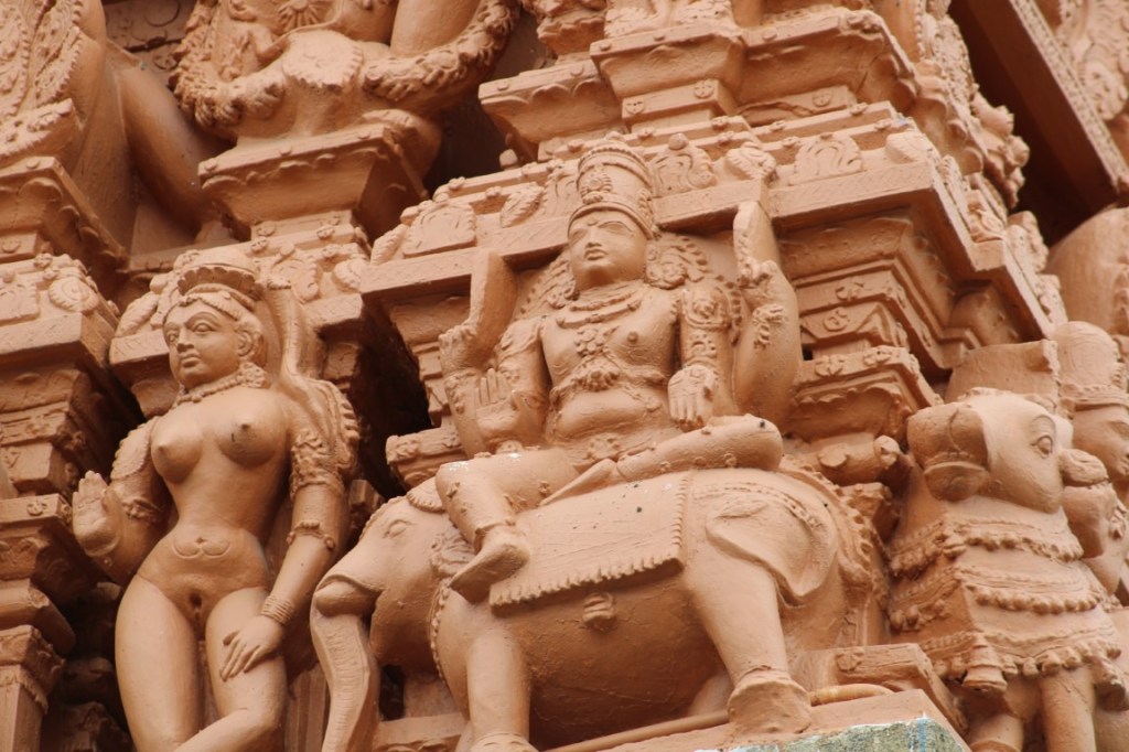 Gate carvings, Sri Someshwara Swamy Mandir, Halasuru, Bangalore, Karnataka, India.