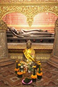 Photograph taken inside a Buddhist Temple in Luang Prabang, Laos. 