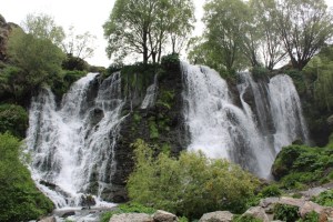 Photograph of Shaki Waterfall in Armenia. Taken during the Spring.