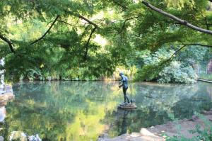 Photograph taken on Margit Island in the middle of the Danube River. 