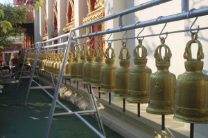 Photograph of bells at Wat Don Mueang in northern Bangkok.