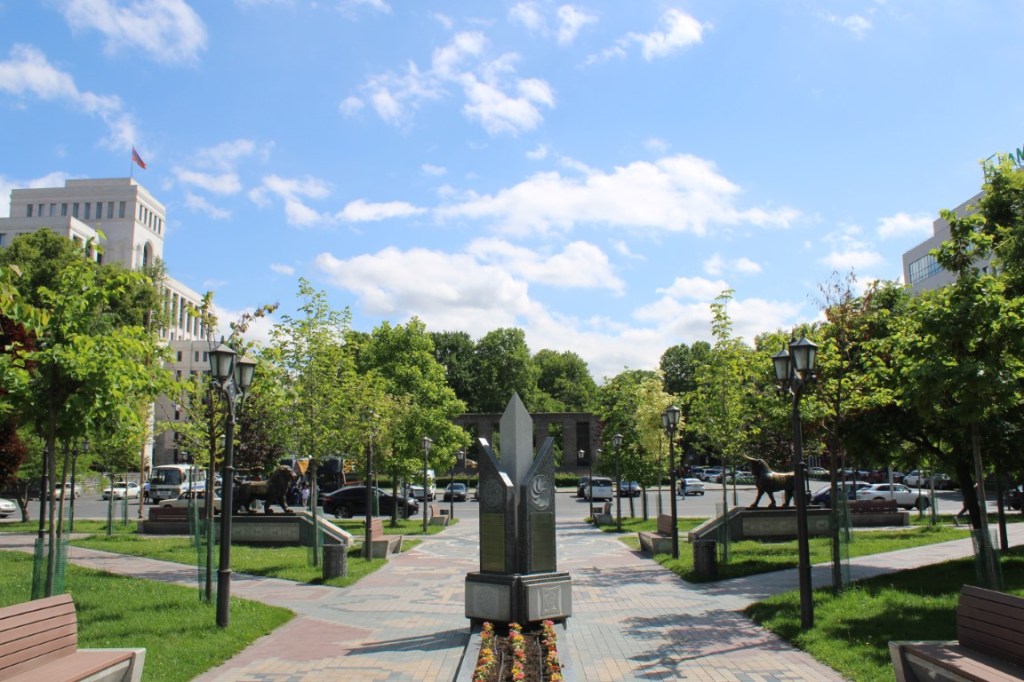 Photograph taken in the Yerevan 2750th Anniversary Park / Vardanians' Park area on a mostly sunny day.
