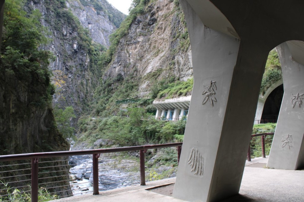 Photo of the tunnel of nine turns at taroko gorge, taiwan.