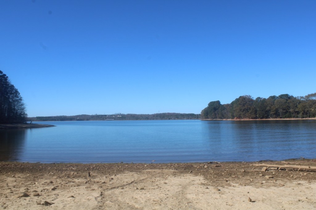 Photograph of blue sky over Lake Hartwell. Taken in Georgia.