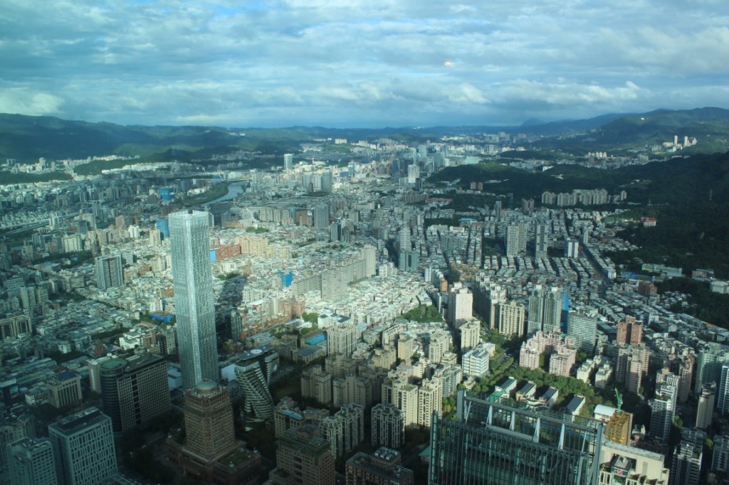 Photograph of Taipei taken from the Taipei 101 Observation Deck.