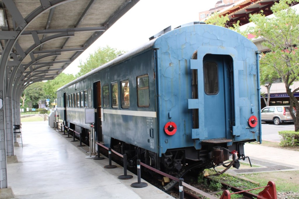 Photograph of an old train at Xinbeitou Historic Station in Beitou, Taiwan.
