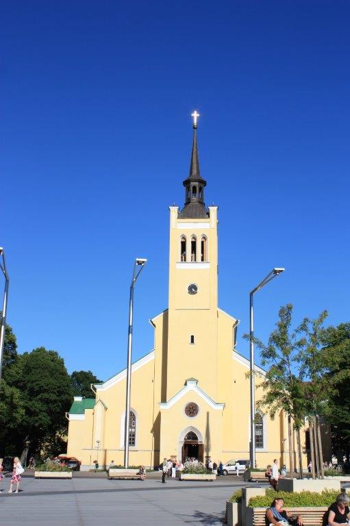 Photograph of St. John's Church of Tallinn (Tallinna Jaani kirik) that's located on Freedom Square (Vabaduse väljak.)