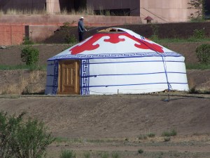 Photograph of a yurt taken in Ulaanbaatar, Mongolia.