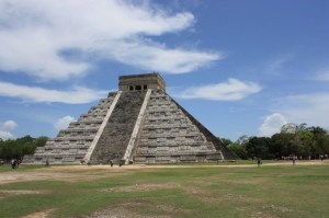 Photograph of El Castillo at the Mayan site of Chichen Itza, Mexico.