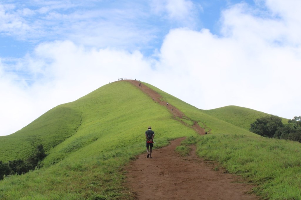 Photograph of the well-worn trail up to Netravati Peak in Karnataka, India.