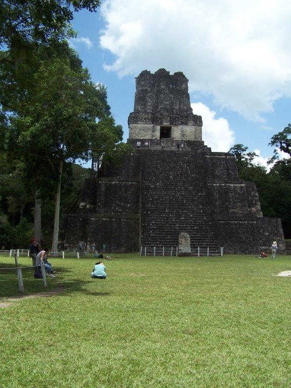 Photograph of Temple II at the Tikal Mayan Site in Guatemala. 