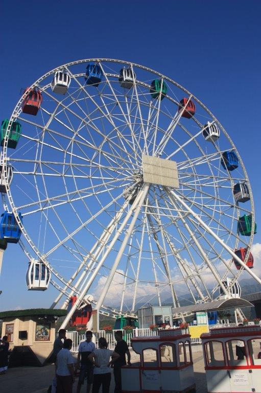 Photograph featuring a Ferris wheel taken at Köktöbe (Blue Hill) on the edge of Almaty, Kazakhstan.