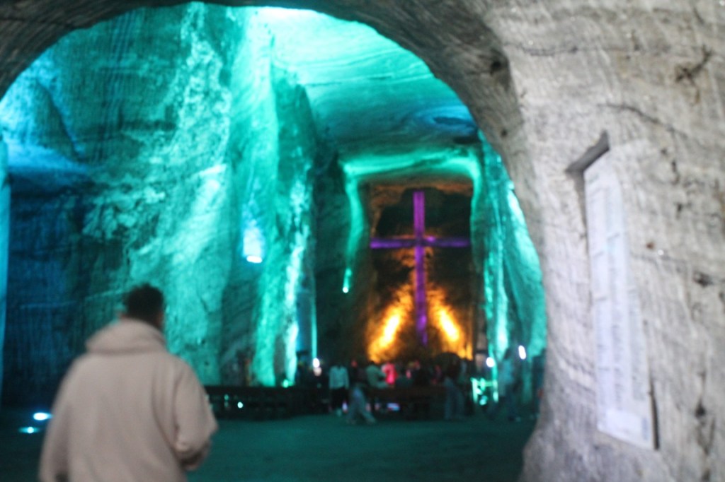 Photograph: entering the cathedral of the Salt Cathedral of Zipaquira, Colombia. 