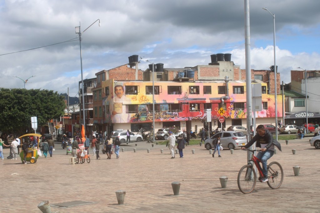 Photograph of the open space near the train station in Zipaquira, Colombia. 