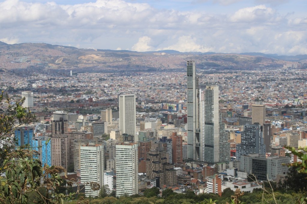 Photograph of Bogota's Central Business District taken from low on the Monserrate trail.