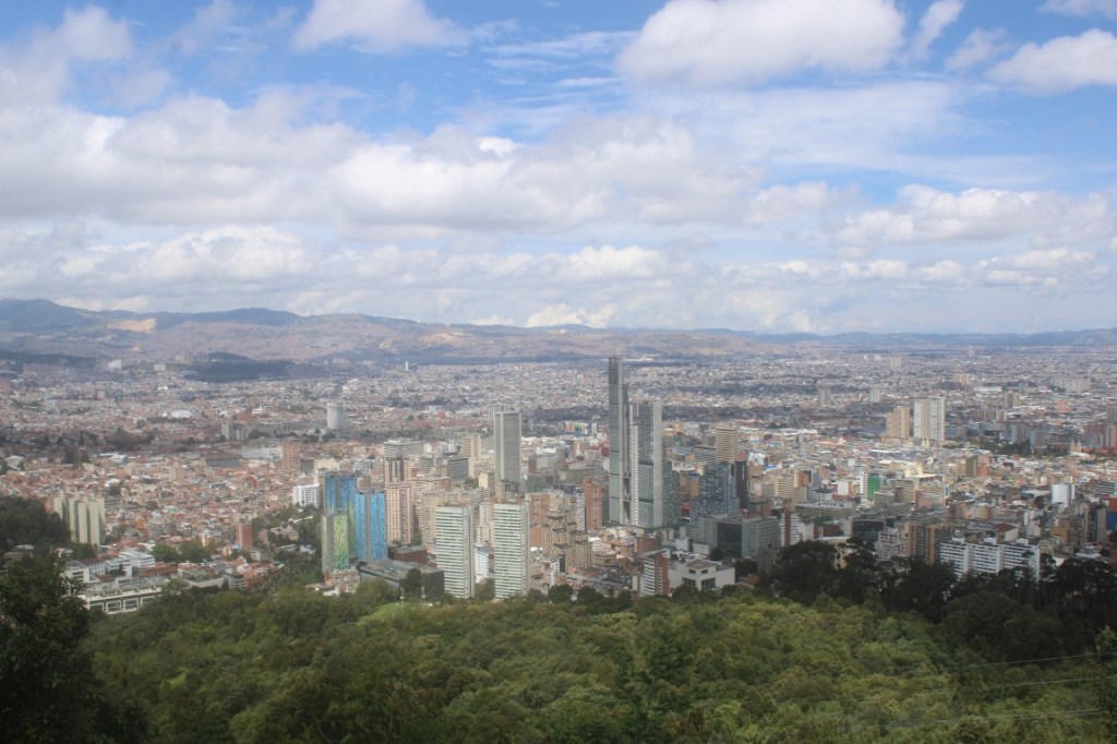 Photograph of Bogota's CBD from the middle of the Monserrate trail.
