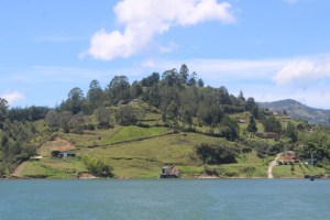 Photograph taken on the Peñol Reservoir (lake) near Guatape, Colombia.