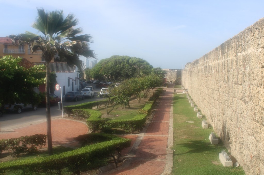 Photograph taken inside the city wall of Cartagena. 